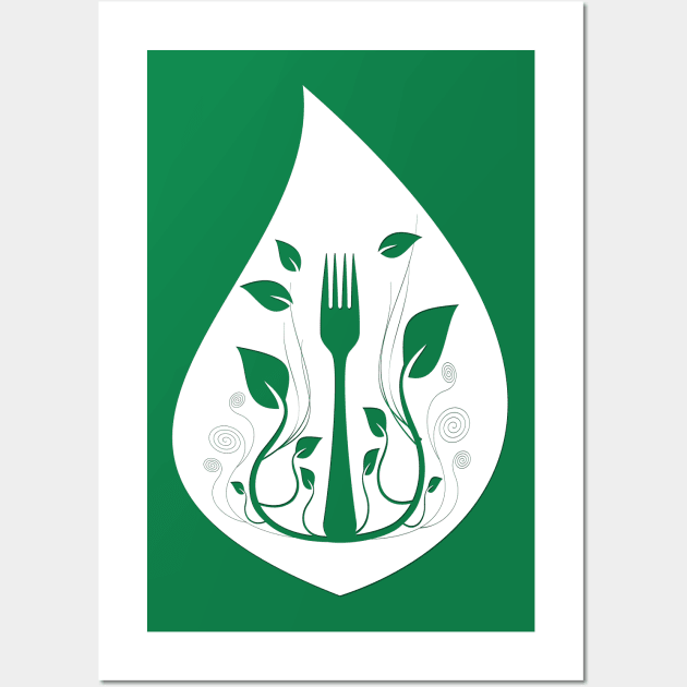 Go Vegan Organic Food Wall Art by Korry